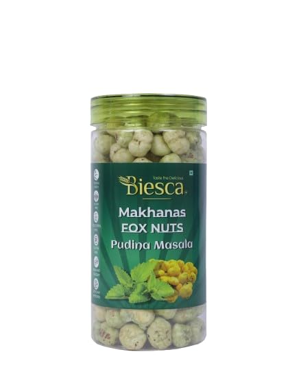 Biesca Makhana Premium Organic Fox Nuts for Healthy Snacking & Wellness (Pack of 2, PUDINA MASALA & CREAM & ONION)|B0DRYX18VL