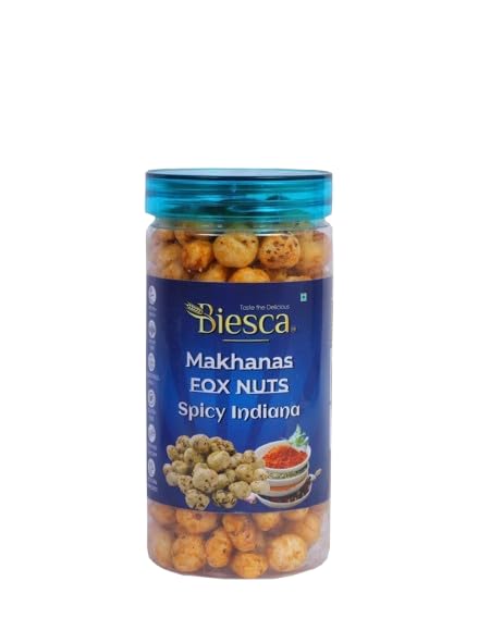 Biesca Makhana Premium Organic Fox Nuts for Healthy Snacking & Wellness (Pack Of 2, SPICY INDIANA& HIMALAYAN SALT & PEPPER)|B0DRYXJYYC
