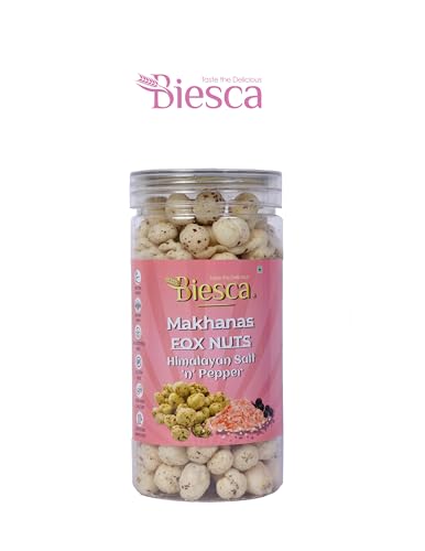 Biesca Makhana Premium Organic Fox Nuts for Healthy Snacking & Wellness (Pack Of 2, SPICY INDIANA& HIMALAYAN SALT & PEPPER)|B0DRYXJYYC