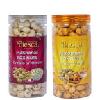 Biesca Makhana Premium Organic Fox Nuts for Healthy Snacking & Wellness (Pack Of 2, ACHARI MASALA & CREAM &ONION)|B0DRYZ95YS