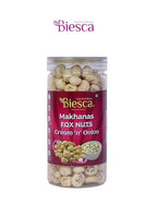 Biesca Makhana Premium Organic Fox Nuts for Healthy Snacking & Wellness (Pack Of 2, ACHARI MASALA & CREAM &ONION)|B0DRYZ95YS