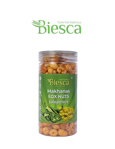 Biesca Makhana Premium Organic Fox Nuts for Healthy Snacking & Wellness (Pack Of 2, JALAPENOS & PERI PERI)|B0DRYWDWYG