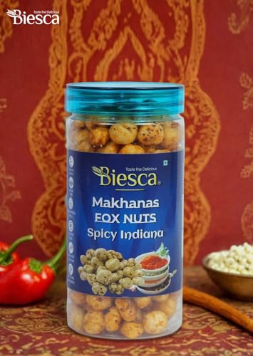 Biesca Makhana Premium Organic Fox Nuts for Healthy Snacking & Wellness (Pack Of 2, SPICY INDIANA& HIMALAYAN SALT & PEPPER)|B0DRYXJYYC