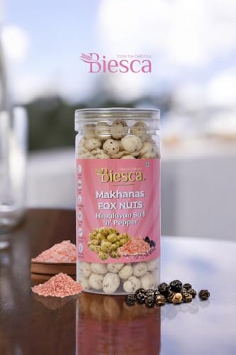 Biesca Makhana Premium Organic Fox Nuts for Healthy Snacking & Wellness (Pack Of 2, SPICY INDIANA& HIMALAYAN SALT & PEPPER)|B0DRYXJYYC
