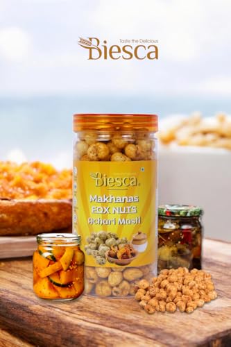 Biesca Makhana Premium Organic Fox Nuts for Healthy Snacking & Wellness (Pack Of 2, ACHARI MASALA & CREAM &ONION)|B0DRYZ95YS