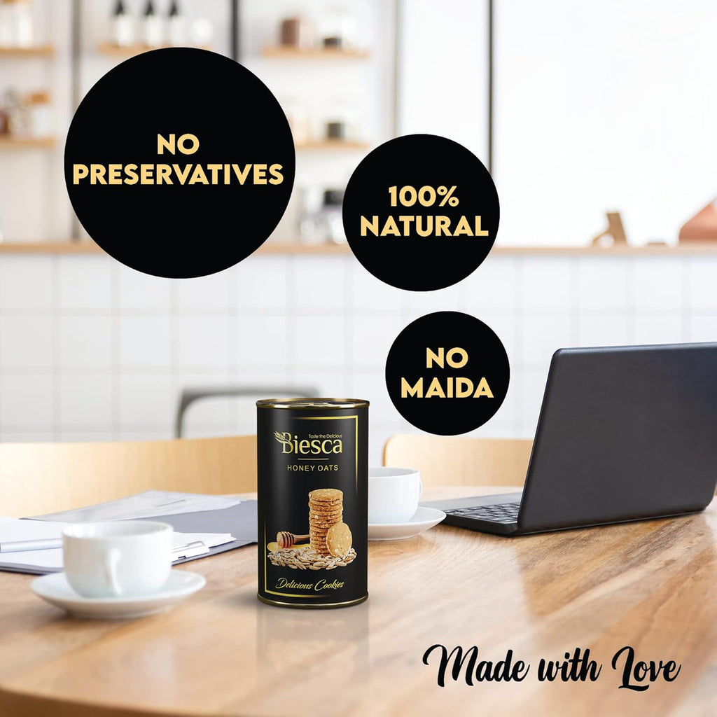 Biesca Natural Honey Oats Cookies 185g