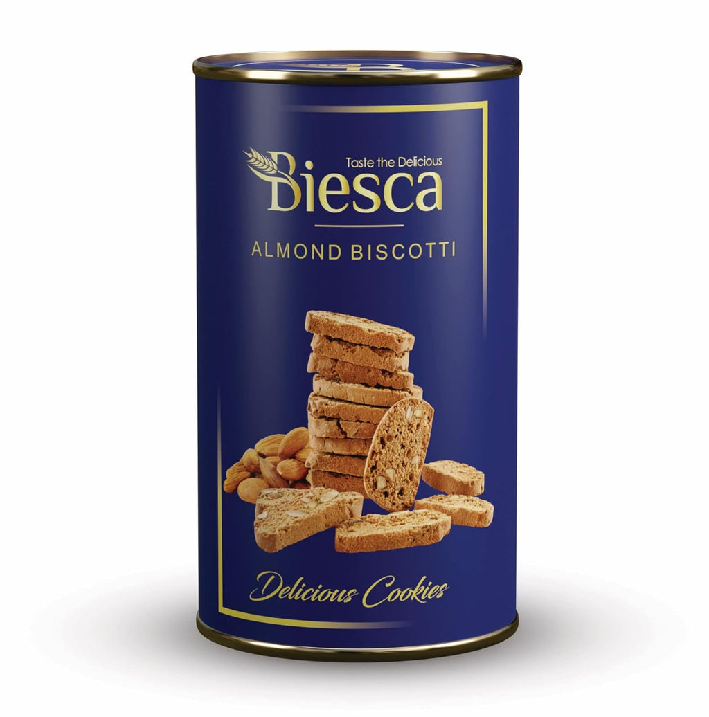 Biesca Almond Biscotti Cookies with Butter 135g, Delicious and Crunchy, Premium Handmade Nut Biscotti, No Maida, No Preservatives, Healthy Snack, Eggless