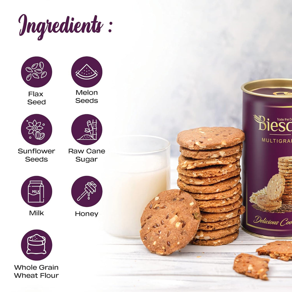 Multigrain Cookies with Flaxseeds, Honey 170g
