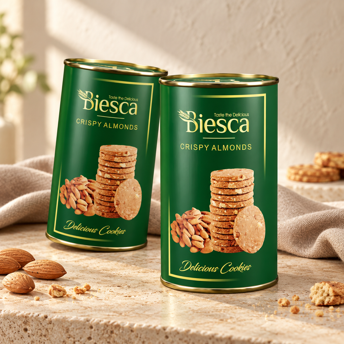 Biesca Crispy Almonds Cookies Gift Combo – Pack of 2 (190g each)