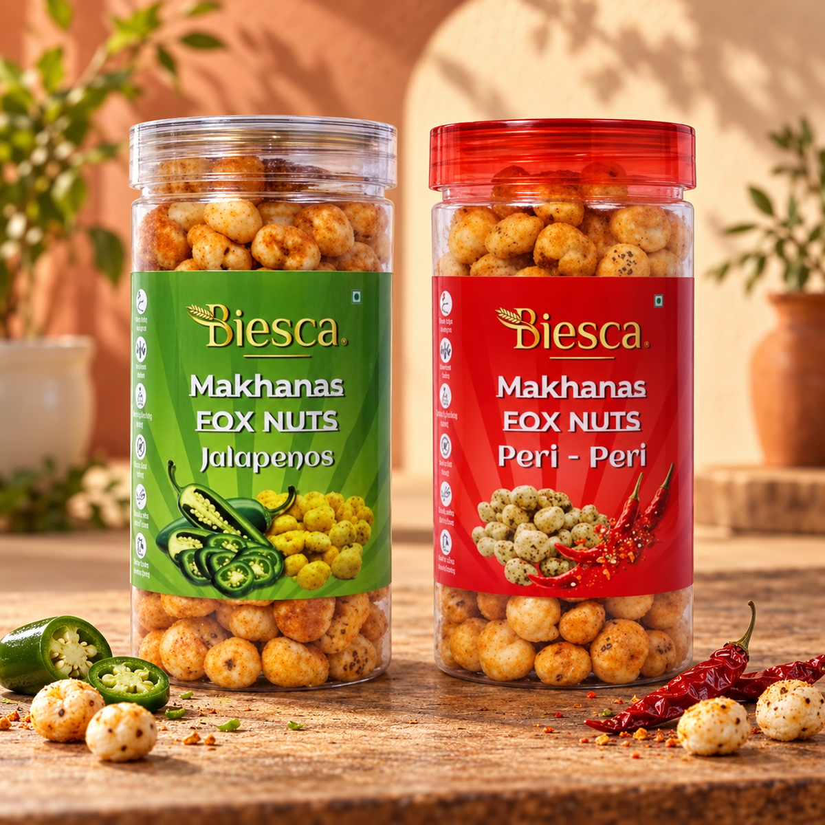 Biesca Makhana (Pack Of 2, Jalapenos & Peri Peri)